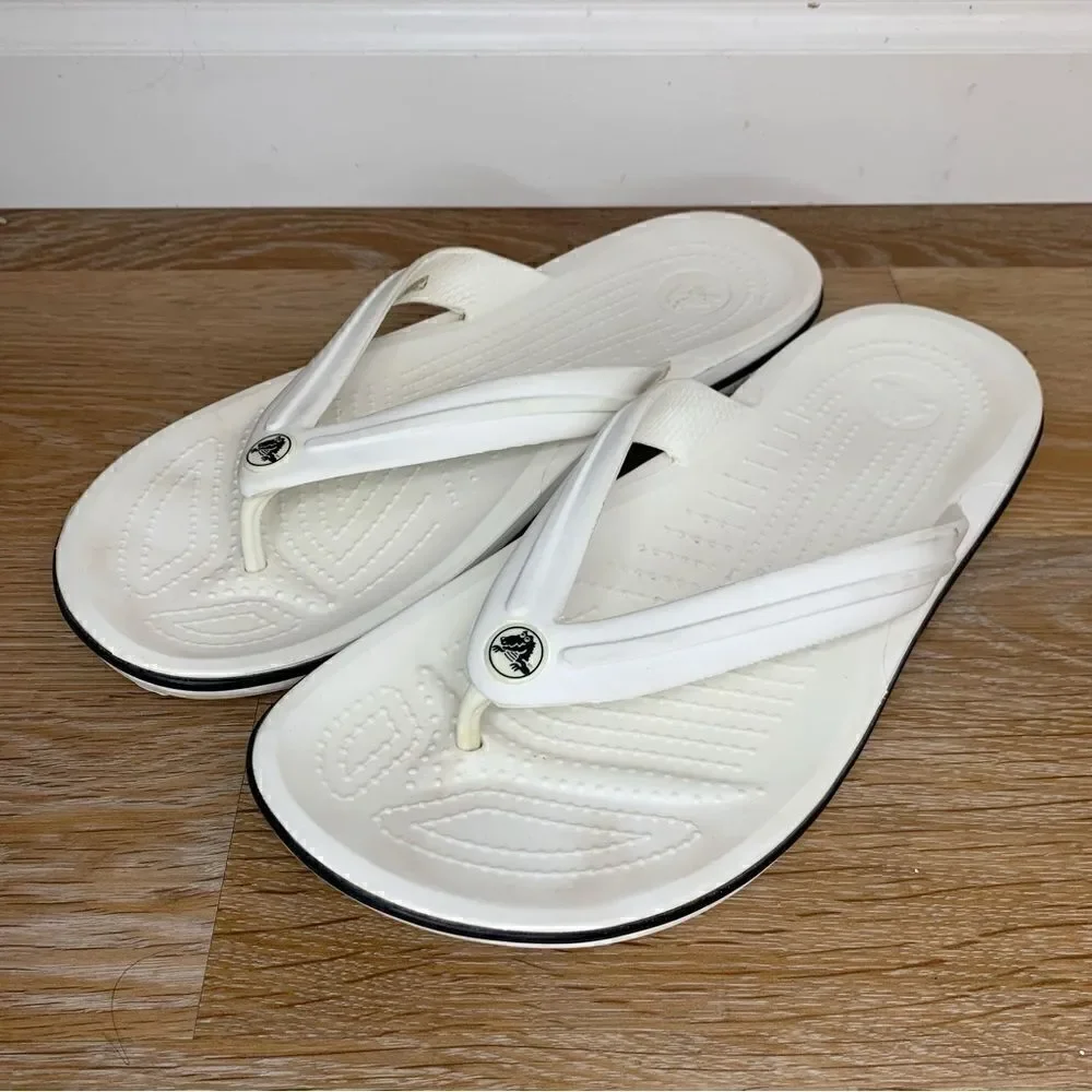 Crocs Unisex White Flip Flop Sandals